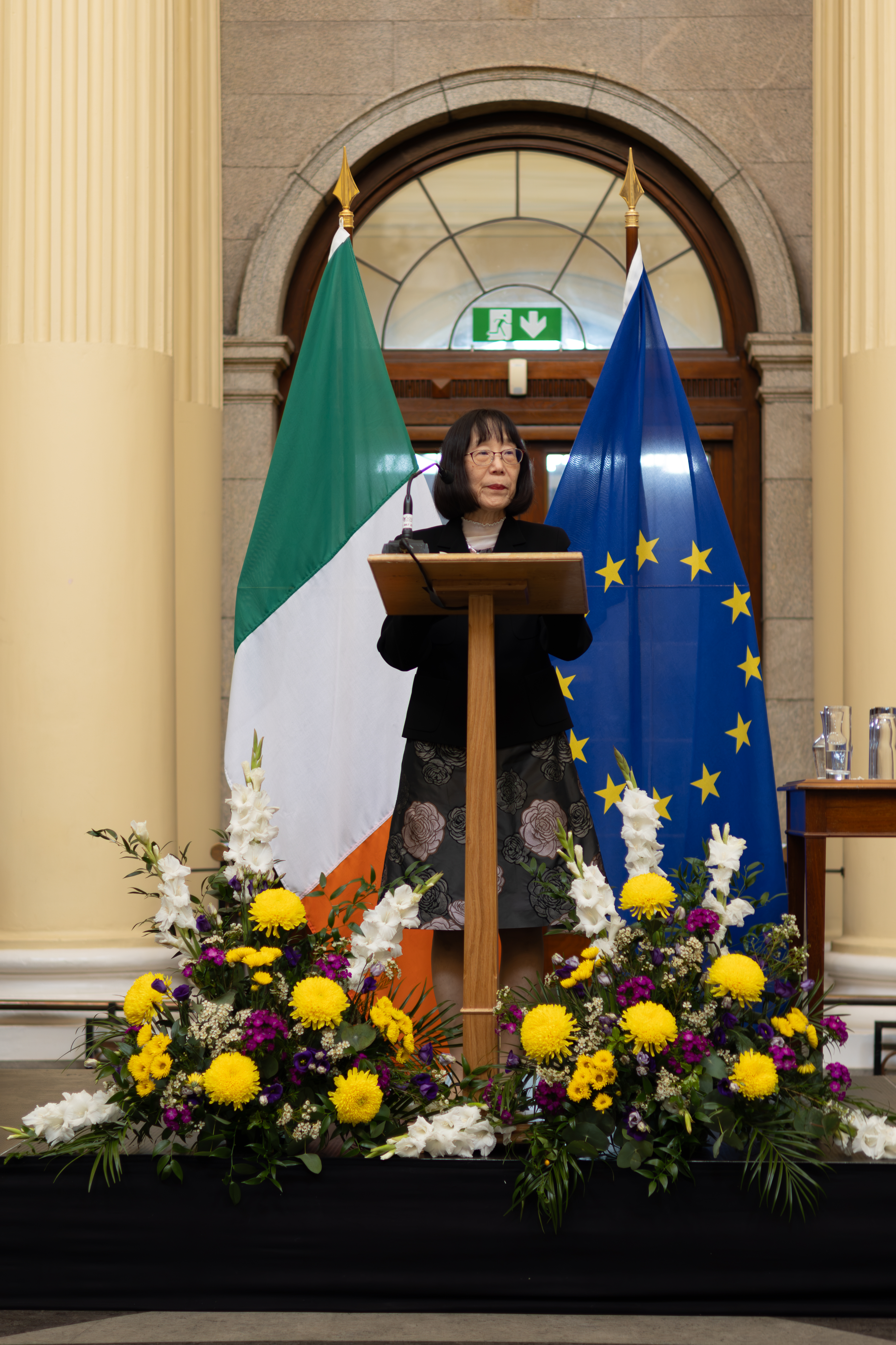 President Akane speaking